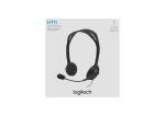 Logitech H111 Wired Headset, Stereo Headphones with Noise-Cancelling Microphone, 3.5 mm Audio Jack, PC/Mac/Laptop/Smartphone/Tablet - Black