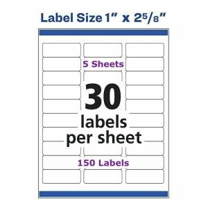 Avery 5160 White Self-Adhesive Address Labels
