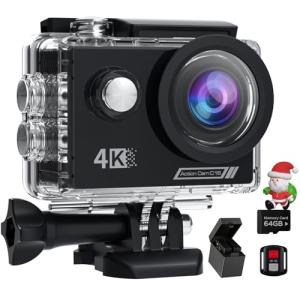 4K Waterproof Action Camera with 64G SD Card