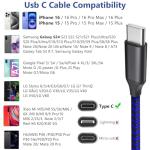 10ft USB C Charger Cable 3-Pack - Fast Charge