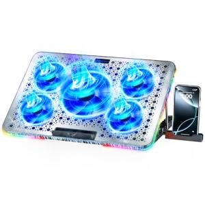 LIANGSTAR RGB Laptop Cooler with 5 Quiet Fans