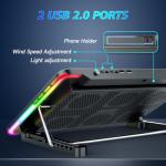 LIANGSTAR RGB Laptop Cooler with 5 Quiet Fans