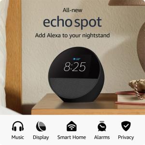 Amazon Echo Spot 2024 - Smart Alarm Clock with Alexa