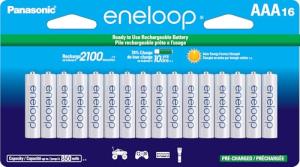 Panasonic Eneloop AAA Rechargeable Batteries, 16 Pack