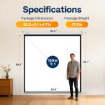 VIVOHOME 120-Inch Retractable Projector Screen HD