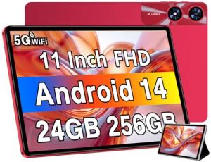 Android 14 Tablet 11" with 24GB RAM and 256GB ROM