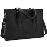 Waterproof Leather Laptop Tote for Women 15.6