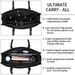 Waterproof Leather Laptop Tote for Women 15.6