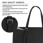 Waterproof Leather Laptop Tote for Women 15.6