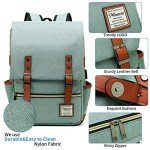 Vintage Slim Laptop Backpack with USB Charging Port