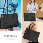Waterproof Leather Laptop Tote for Women 15.6