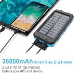 Saraupup 38800mAh Solar Power Bank with Flashlight