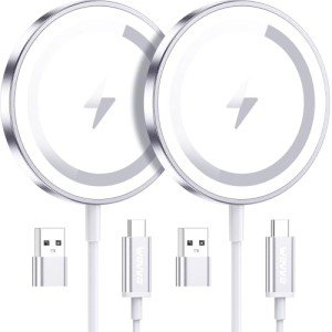 WRVVR Magnetic Wireless Charger 2-Pack for iPhone