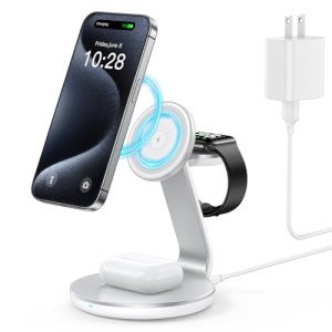 HERRBOL 3-in-1 Wireless Charging Station for iPhone, AirPods, iWatch