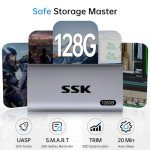 SSK 128GB Portable SSD, 550MB/s USB 3.2 Drive