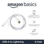 Amazon Basics 6ft USB-A to Lightning Cable