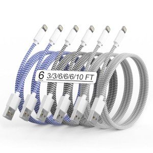 Apple MFi Certified Fast Charging Lightning Cable 6-Pack
