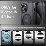Tigowos Magnetic iPhone 15 Case - Shockproof Black
