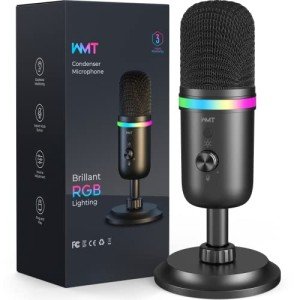 WMT USB Condenser Microphone with RGB Lighting