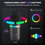 WMT USB Condenser Microphone with RGB Lighting