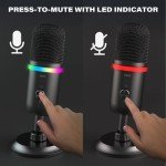 WMT USB Condenser Microphone with RGB Lighting