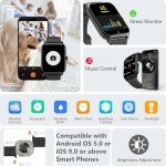 1.85" Smartwatch Fitness Tracker with Heart Rate Monitor