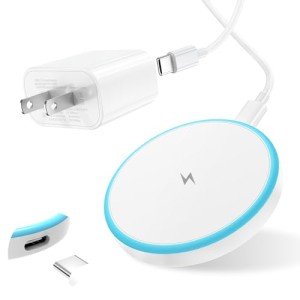 Magnetic Wireless Charger for iPhone 16 15 14 13 12 Series/AirPods 3/2/Pro 2/Pro - with 20W Power Adapter, Wireless Mag-Safe Charging Pad and 6 FT USB-C to C Cable