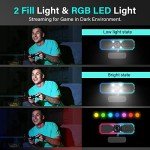 NBPOWER Streaming Webcam with Microphone and RGB Light