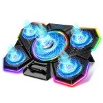 Gaming Laptop Cooling Pad with LED Lights & Fans