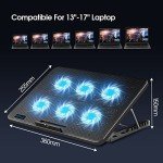 Gaming Laptop Cooling Pad with 6 Quiet Fans
