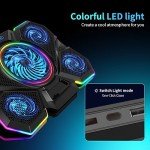 Gaming Laptop Cooling Pad with LED Lights & Fans