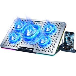 LIANGSTAR RGB Laptop Cooler with 5 Quiet Fans