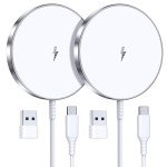 Magnetic Wireless Charger 15W Fast Mag Safe Charger for Cell Phone 16 Pro Max/16 Pro/16 Plus/16/15/14/13/12 Series 2 Pack Charging Pad for AirPods 3/2/Pro 2/Pro Mag-Safe Original Replacement