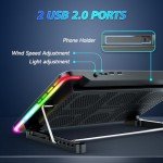 LIANGSTAR RGB Laptop Cooler with 5 Quiet Fans