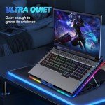 LIANGSTAR RGB Laptop Cooler with 5 Quiet Fans