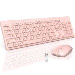 Pink Wireless Keyboard and Mouse Combo Set