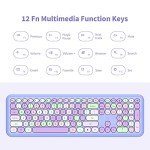 Cute Retro 2.4GHz Wireless Keyboard Mouse Set