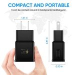 Adaptive Fast Charging USB Wall Charger Adapter Compatible Samsung Galaxy S21 S20 S10 S6 S7 S8 S9 / Edge/Plus/Active, Note 5 8, Note 9, Note 10, LG Quick Charge, Android Phone Travel Plug (2 Pack)