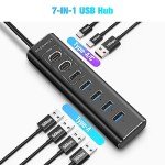 7-Port USB 3.2 Hub with Power Adapter
