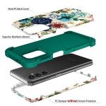 Galaxy A13 5G Heavy Duty Protective Case - Teal Flowers