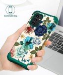 Galaxy A13 5G Heavy Duty Protective Case - Teal Flowers