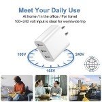 USB Wall Charger, 3 Pack 3-Port USB Charger Block Wall Adapter USB Charging Cube Brick Compatible with iPhone 8/7/6 Plus/X, iPad, Samsung Galaxy S5 S6 S7 Edge, LG, Android and More