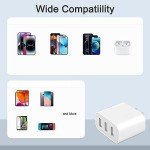 USB Wall Charger, 3 Pack 3-Port USB Charger Block Wall Adapter USB Charging Cube Brick Compatible with iPhone 8/7/6 Plus/X, iPad, Samsung Galaxy S5 S6 S7 Edge, LG, Android and More