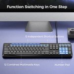 Quiet Multimedia USB Wired Keyboard with Chiclet Keys