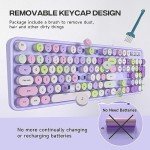 MOWUX Retro Round Wired USB Typewriter Keyboard