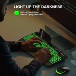 SABLUTE Backlit Wired USB Computer Keyboard with Phone Holder