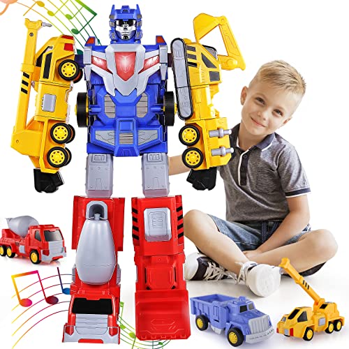 Construction Vehicles Transform Robot Kids Toys