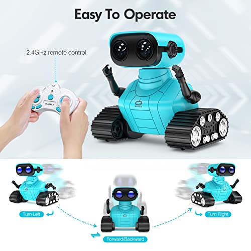 Blue RC Robot Toy with Music & LED Eyes