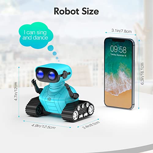 Blue RC Robot Toy with Music & LED Eyes