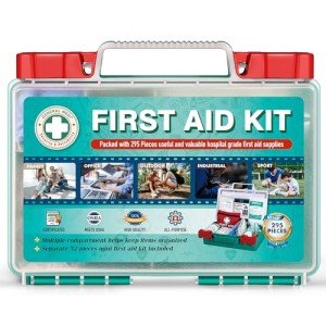 Comprehensive 295-Piece First Aid Kit - Hard Case